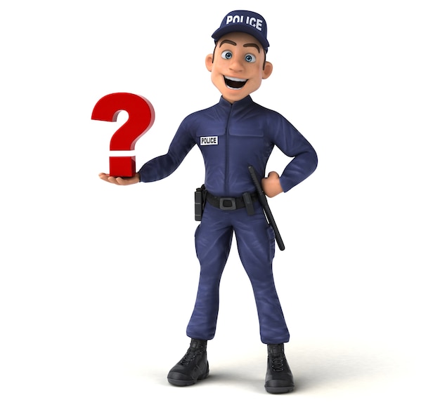 Fun illustration of a cartoon Police Officer