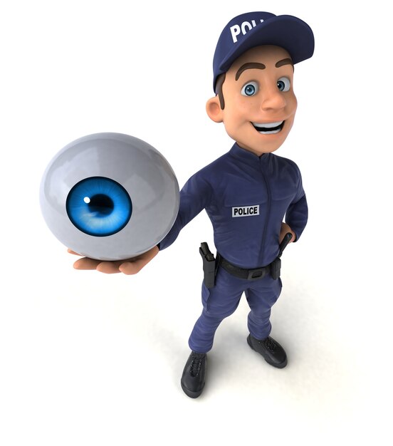 Fun illustration of a cartoon Police Officer