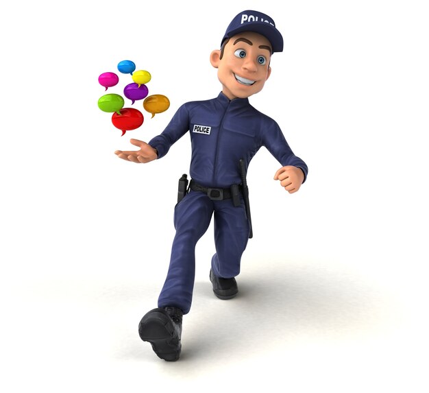 Fun illustration of a cartoon Police Officer