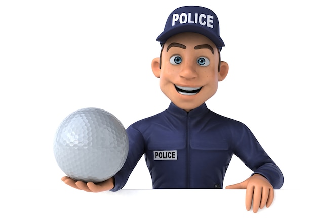 Fun illustration of a cartoon Police Officer