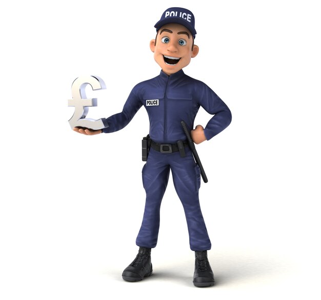 Fun illustration of a cartoon Police Officer