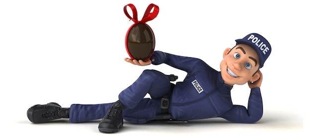 Photo fun illustration of a cartoon police officer