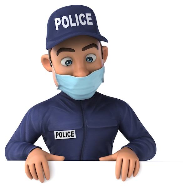 Fun illustration of a cartoon Police Officer