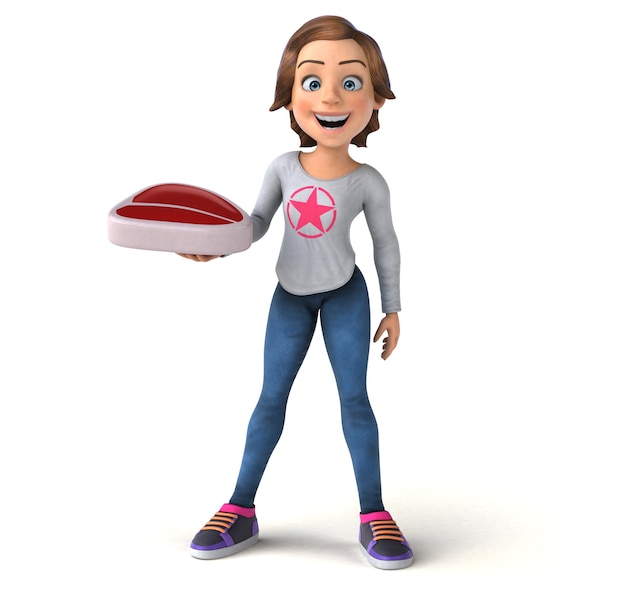 Fun illustration of a cartoon teenage girl