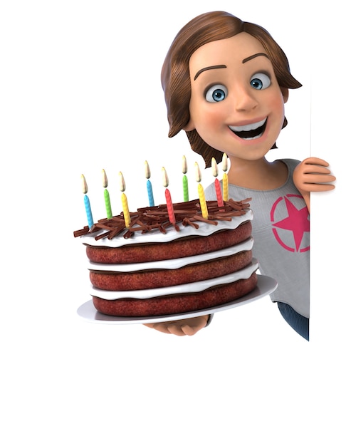 fun illustration of a cartoon teenage girl