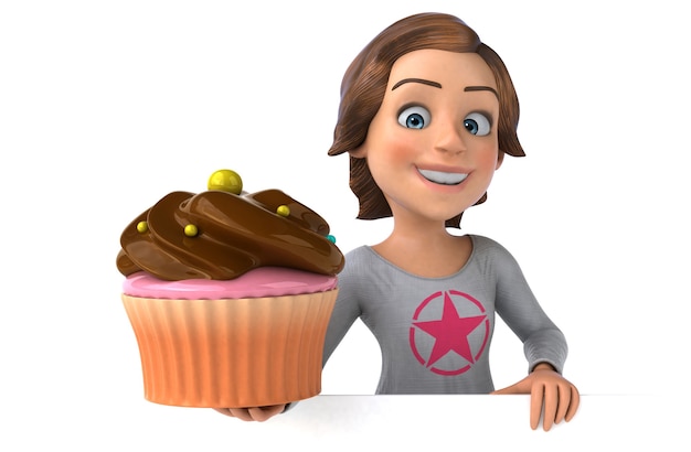 fun illustration of a cartoon teenage girl