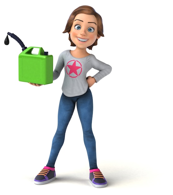 Photo fun illustration of a cartoon teenage girl