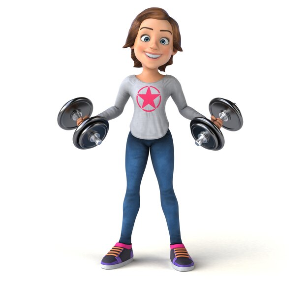 Fun Illustration of a cartoon teenage girl