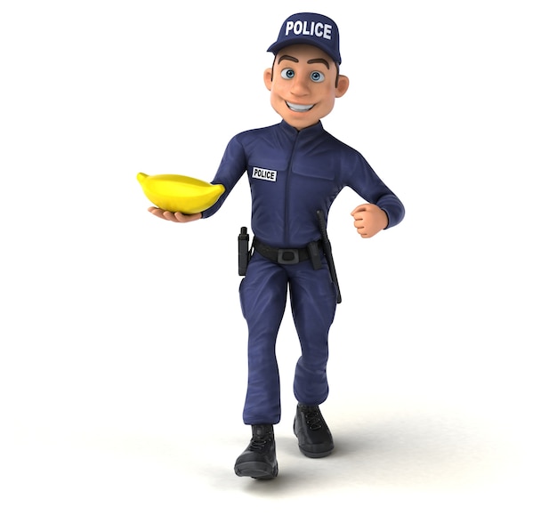 Забавная иллюстрация мультипликационного полицейского
