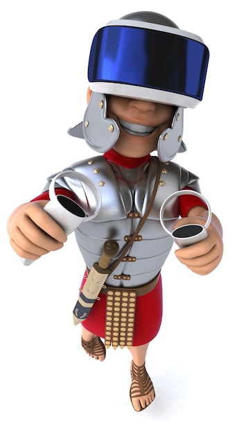 Fun Illustration of a roman soldier with a VR Helmet