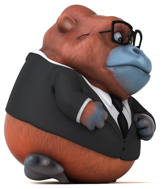 楽しいオランウータン-3Dイラストレーション