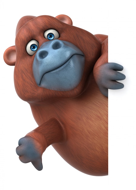 Fun Orangutan - 3D Illustration