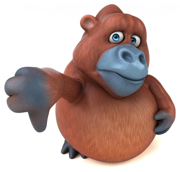 Fun Orangutan - 3D Illustration