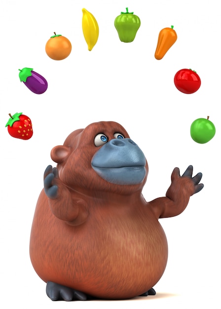 Photo fun orangutan - 3d illustration