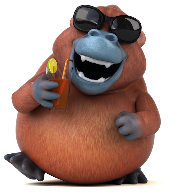 Fun Orangutan - 3D Illustration