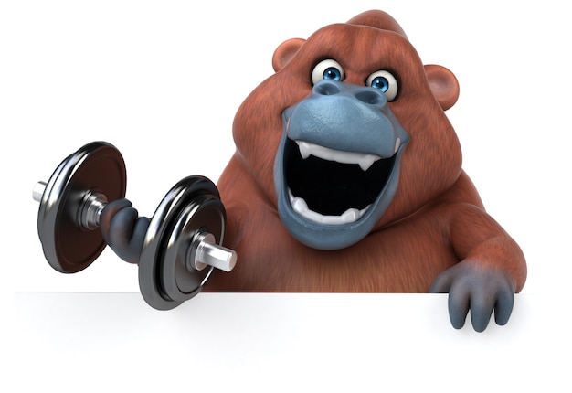 Fun Orangutan - 3D Illustration