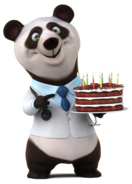 Fun panda - 3d illustration