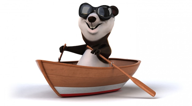 Fun panda character isolated 