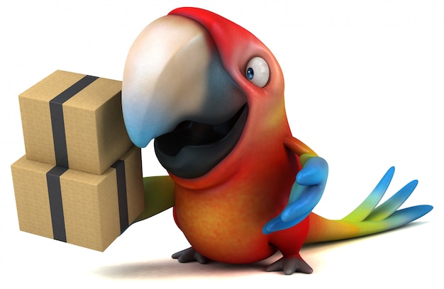 Веселая анимация попугая