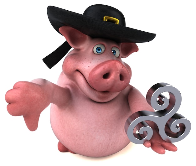 Забавная свинья - 3D персонаж