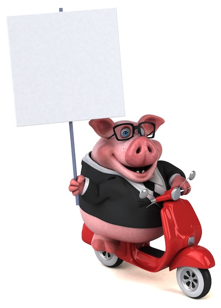 Забавная свинья - 3D иллюстрации