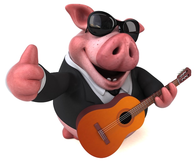 Fun pig - 3D Illustration