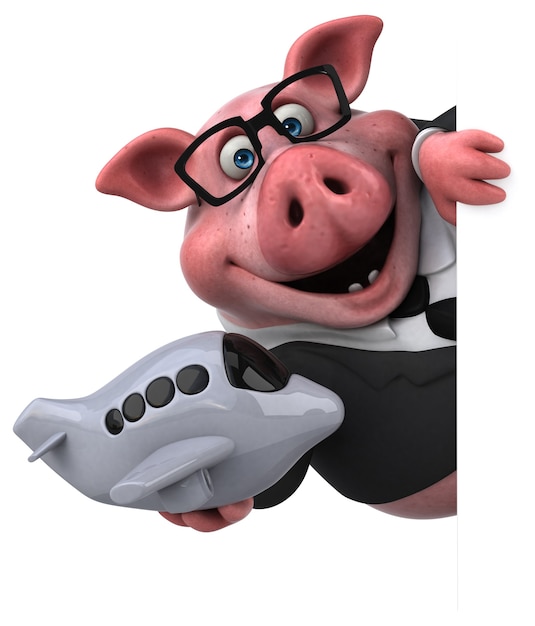 Fun pig - 3D Illustration