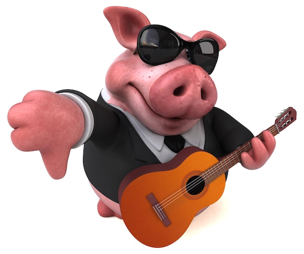 Fun pig - 3D Illustration