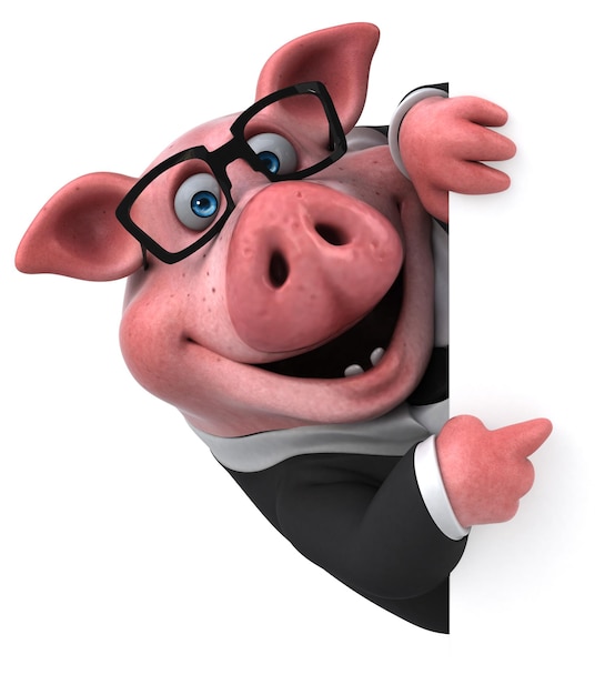 Fun pig - 3D Illustration