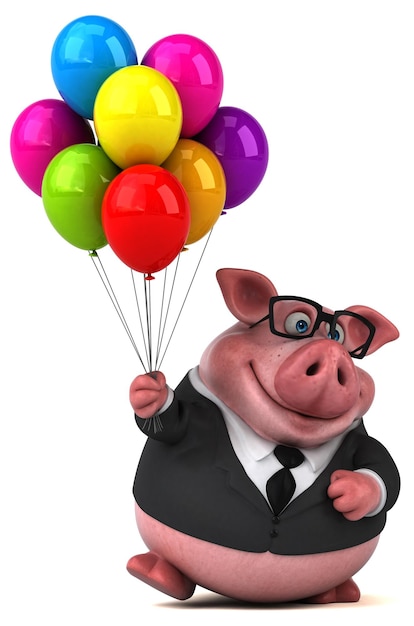 Fun pig - 3D Illustration