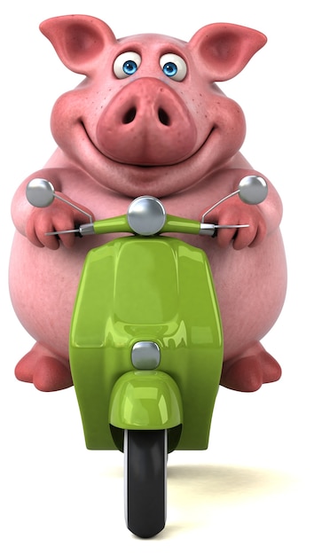 Fun pig - 3D Illustration