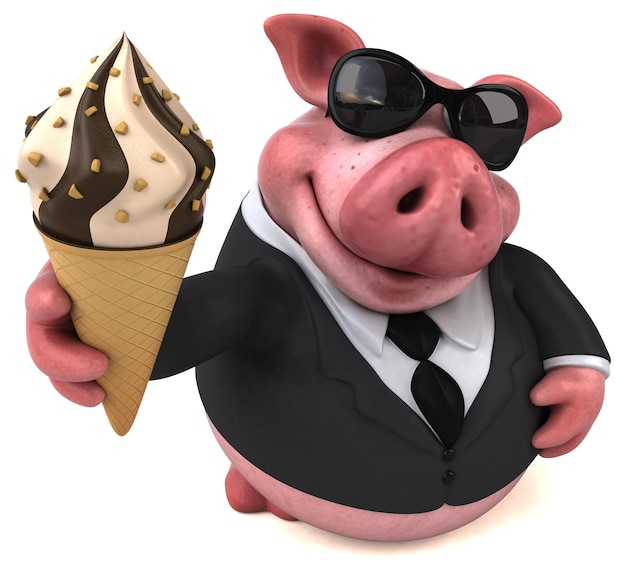 Fun pig - 3D Illustration