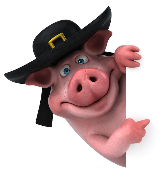 Fun Pig 3D Illustration