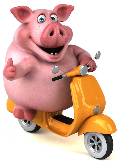 Fun pig - 3D Illustration