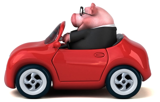 Photo fun pig - 3d illustration