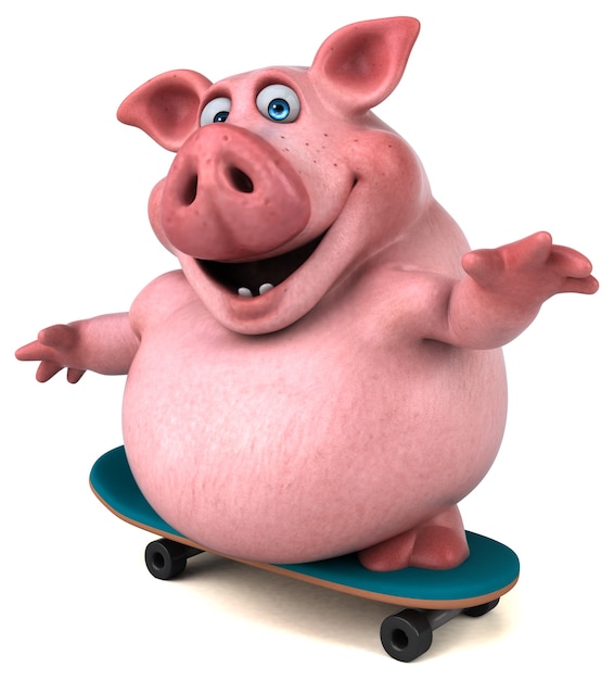 Fun pig - 3D Illustration