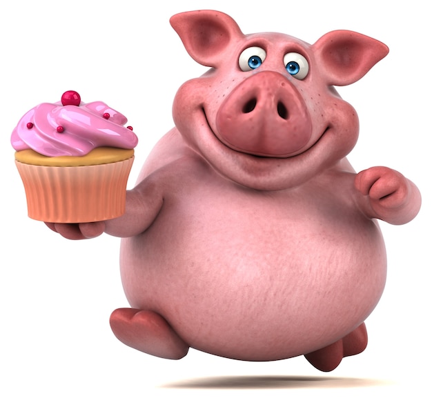 Fun pig - 3D Illustration