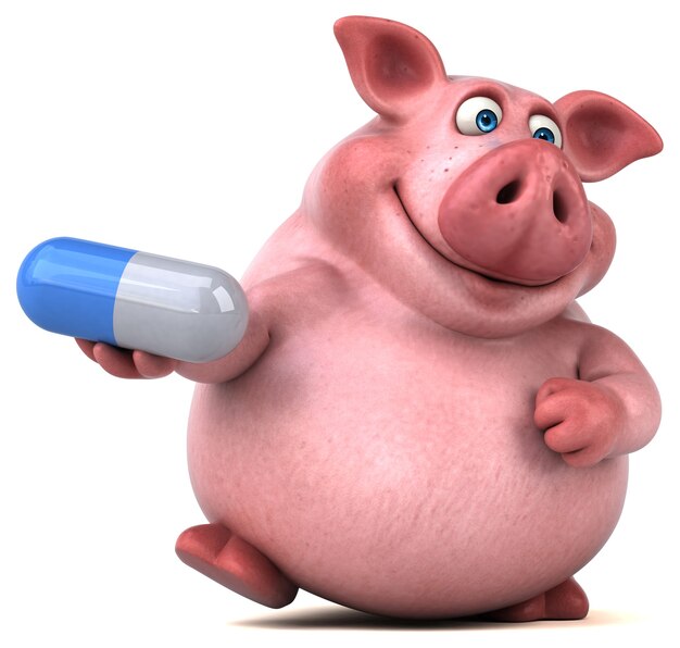 Fun pig - 3D Illustration