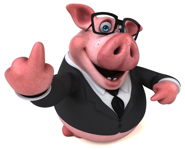 Fun pig - 3D Illustration