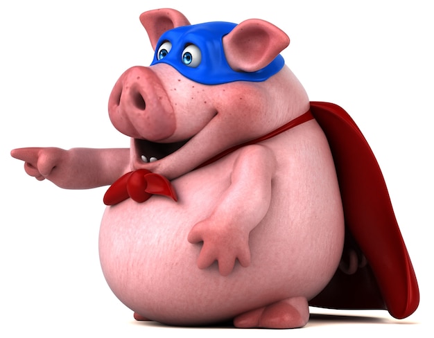 Fun pig - 3D Illustration