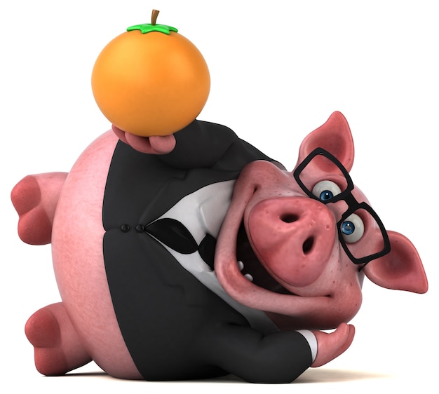 Fun pig - 3D Illustration