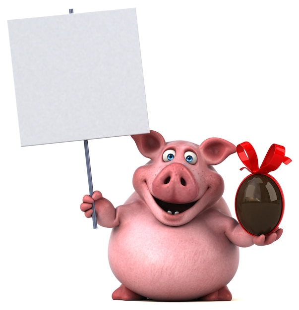 Photo fun pig - 3d illustration