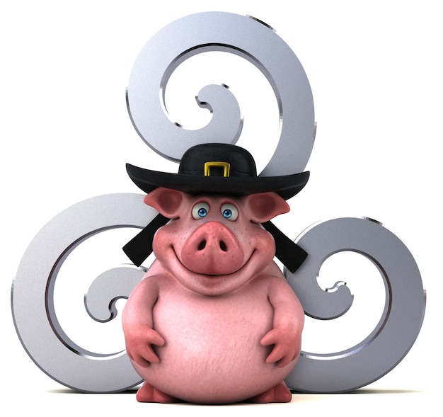 Fun Pig - 3D Illustration