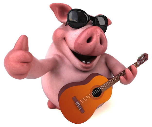 Fun pig - 3D Illustration