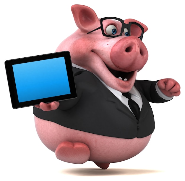 Photo fun pig - 3d illustration