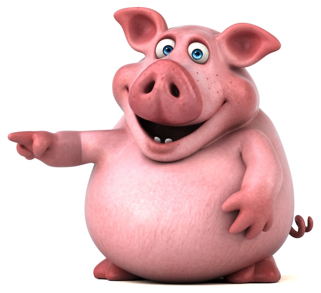 Fun pig - 3D Illustration