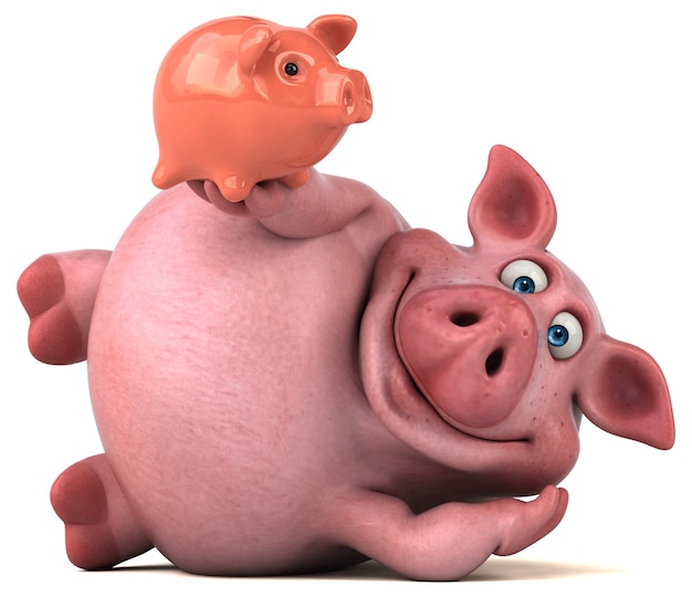 Fun pig - 3D Illustration