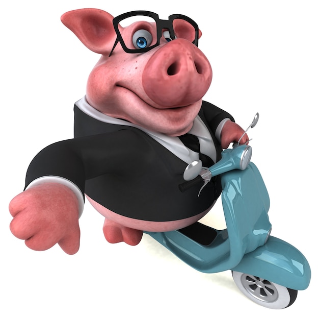 Fun pig - 3D Illustration