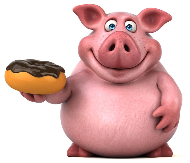 Photo fun pig - 3d illustration