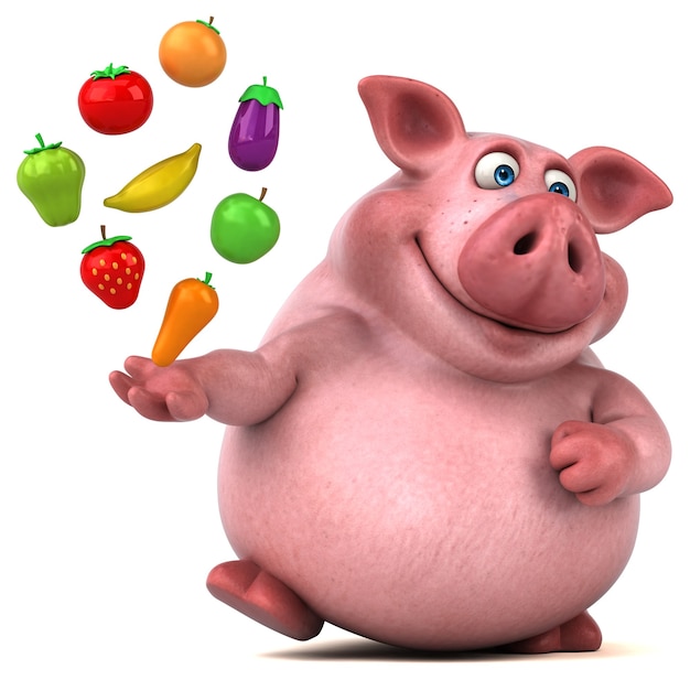 Fun pig - 3D Illustration